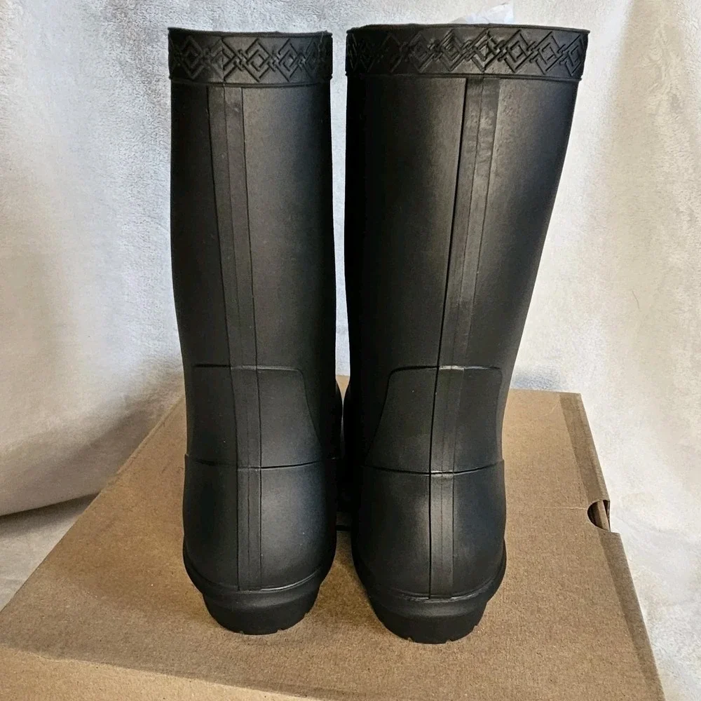 Ugg NIB Black Sienna Matte Rain Boots Women's Size 11 - Picture 2 of 8